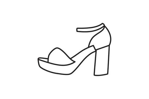 Sandálias Sapatos Verão Minimalista Ícone Plano — Vetor de Stock