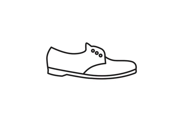 圆趾鞋经典舒适矢量平面图标与白色背景分离 — 图库矢量图片