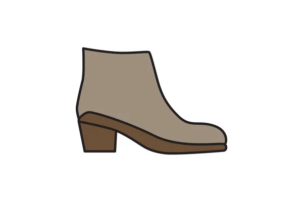 Ankle Boots Fashionabla Stövlar Enkel Och Elegant Platt Ikon Design — Stock vektor