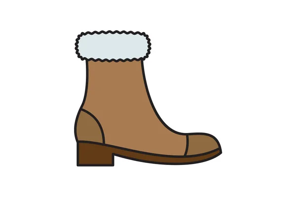 雪靴冬季战士简朴流畅的白色背景平面图标设计 — 图库矢量图片