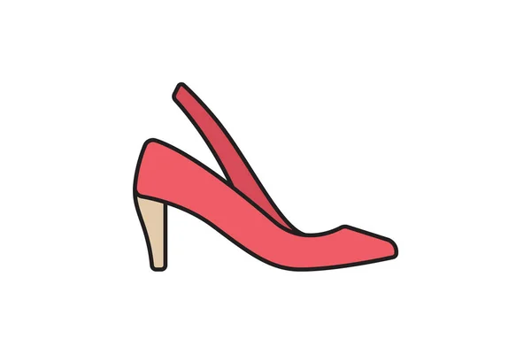 Sapatos Slingback Backless Chic Design Simples Elegante Ícone Plana Fundo —  Vetores de Stock