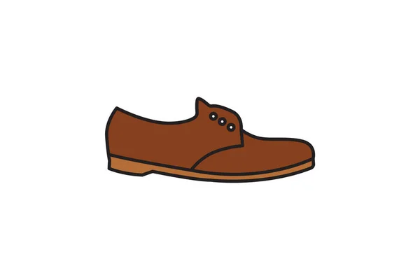 Sapatos Dedo Redondo Classic Comfort Vector Flat Icon Isolado Fundo — Vetor de Stock
