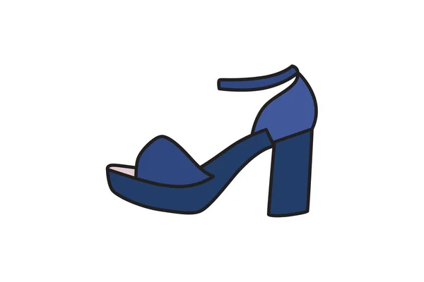 Open Toe Shoes Bare Κομψότητα Απλή Και Κομψή Επίπεδη Εικονίδιο — Διανυσματικό Αρχείο