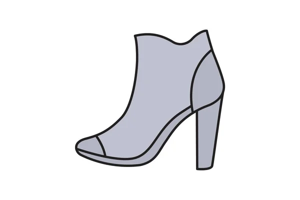 闭脚鞋覆盖的Sophisticationsimple Sleek平面图标的白色背景设计 — 图库矢量图片