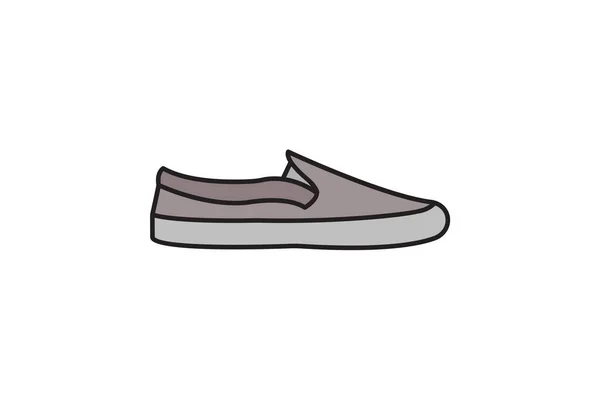 Ayağındaki Kaygan Ayakkabılar Zahmetsizce Minimalist Düz Simge — Stok Vektör
