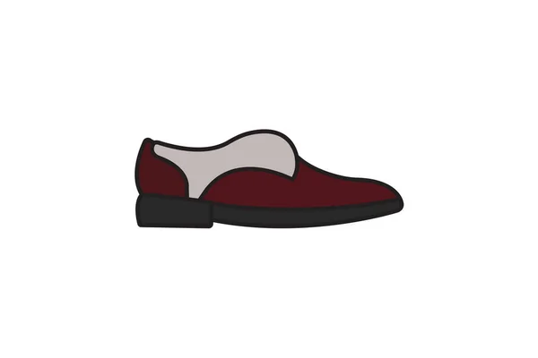 Chaussures Lacets Attachées Icône Plate Stylevector Isolées Sur Fond Blanc — Image vectorielle