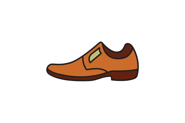 Sapatos Couro Patente Declarações Brilhantes Design Simples Elegante Ícone Plana — Vetor de Stock