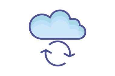 Düz Akış Akımı Bulut Simgesi Senkronizasyonu