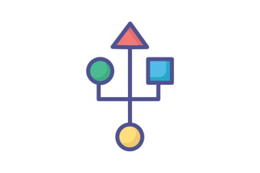 Geometrik Bağlantı tam olarak düzenlenebilir vektör simgesi