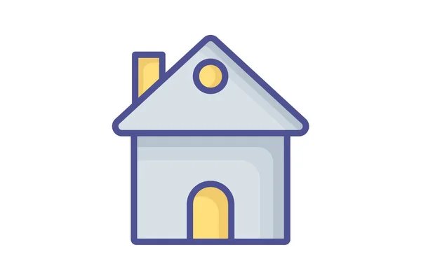 Morada Icônica Uma Coleção Cativante Ícones Planos Para Casa —  Vetores de Stock