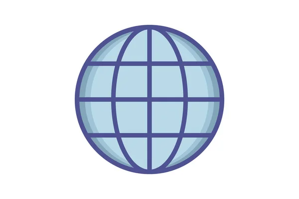 Flat Globe Shop Global Shopping Flat Icon — Stockový vektor