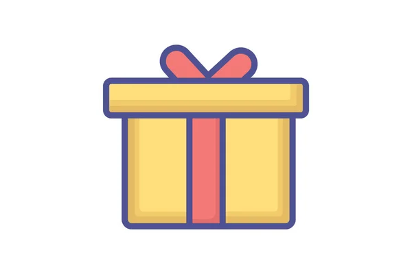 Icône Plate Charme Pour Boîtes Cadeaux — Image vectorielle