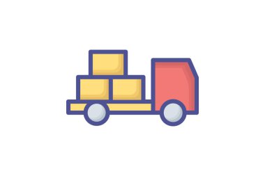 Bedava Sevkiyat ve Teslimatı İllüstrasyon Edinen Düz Simge Yaratıcı Koleksiyonu