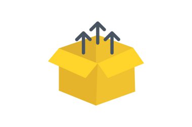 Kutu Taşıma için Düz ShipBox Verimli Düz Simgesi