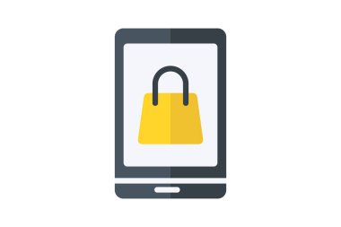 Alışveriş poşeti ikon vektör illüstrasyonu