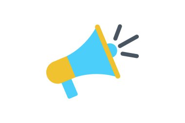 megafon vektör düz renk simgesi