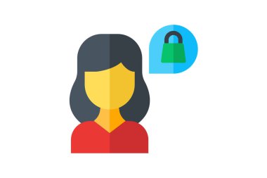 vektör düz renk simgesini kilitle