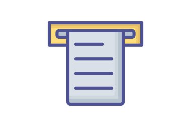 E-Bill, Bill, Invoice Vector Outline Filled Icon