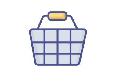 Basket, Shopping Basket Vector Outline Filled Icon