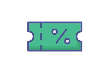 Discount Tag, Ticket Vector Outline Filled Icon