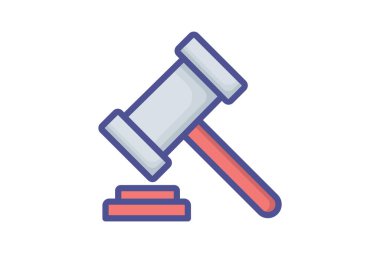 Law, Mallet, Gavel, Justice, Ethics Vector Outline Filled Icon