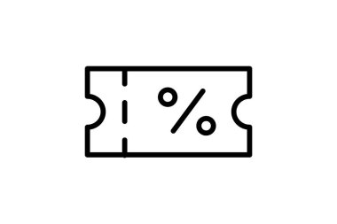 Discount Tag, Ticket Vector Line Icon