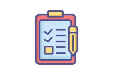 Checklist, Document Vector Outline Filled Icon