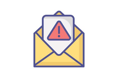 Email Spam, Error Email, Envelope Vector Outline Filled Icon