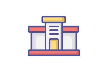 Building, Office, Unit, Warehouse Vector Outline Filled Icon
