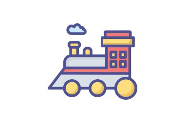 Engine, Train, Travel Vector Outline Filled Icon
