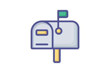 Mailbox, Mail, Message Vector Outline Filled Icon