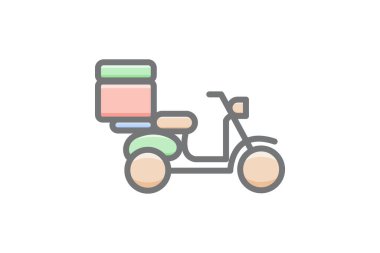 Home Delivery, Delivery Bike Vector Awesome Fill Icon