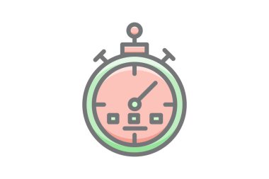 Timer, Stopwatch, Countdown Vector Awesome Fill Icon