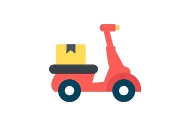 Home Delivery, Delivery Bike Vector Flat Icon