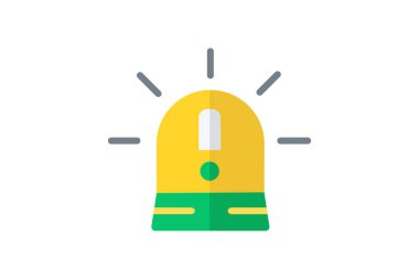 Alarm, Emergency, Alert, Warning Vector Flat Icon