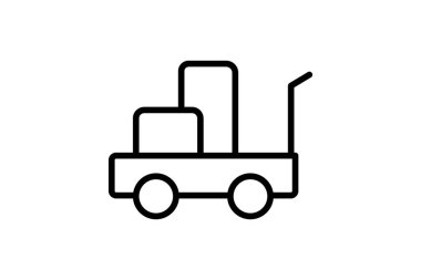 Luggage Carrier, Luggage Cart Vector Line Icon