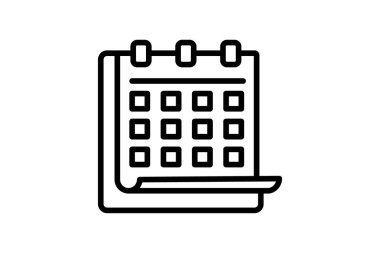 Calendar, Date, Schedule Vector Line Icon