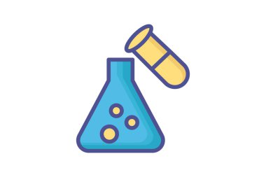 Test tüpü vektör anahatlı şişe Doldurulmuş Simge