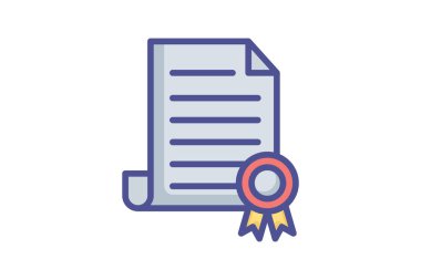 Sertifika, ödül, ödül Vektör Ana Hattı Doldurulmuş Simge