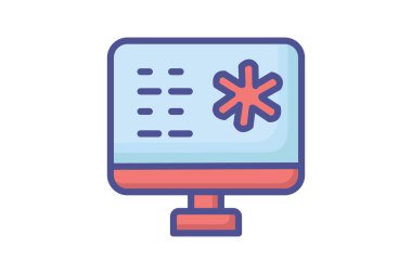 bilgisayar, dişli, tekerlek taşıyıcı ana hatları doldurulmuş simge