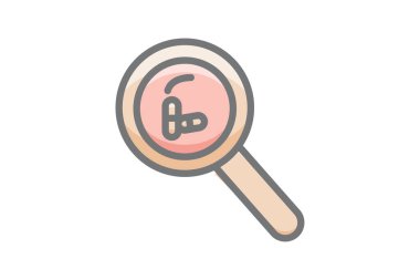 bakteri, büyüteç Vektör Muhteşem Doldurma Simgesi