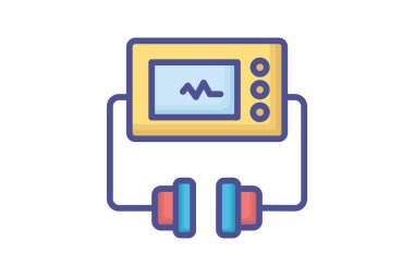 Cardic Machine, Heartbeat Vektör Taslak Doldurulmuş Simge