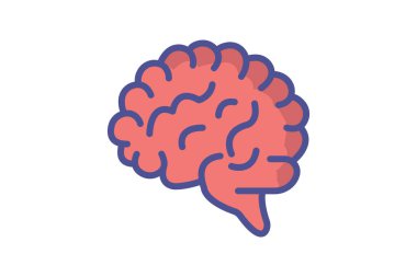 Beyin, Zihin, Zeka, Hafıza Vektörü Taslak Doldurulmuş Simge