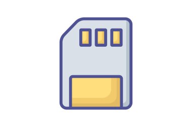 Bellek Kartı, Çip, Hafıza Vektörü Özeti Doldurulmuş Simge