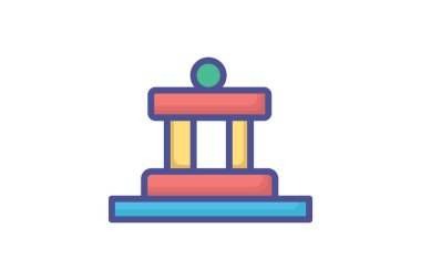 Sütun Çemberi, Çember, Piller Vektör Çizgisi Doldurulmuş Simge