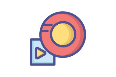 Disk, CD, Ortam Dosyaları Vektör Çizgisi Doldurulmuş Simge