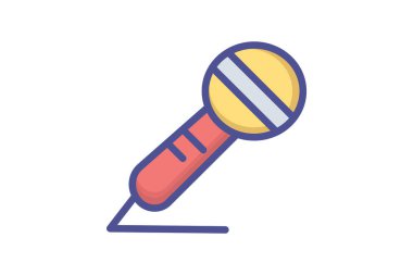 Mikrofon, Mikrofon, Ses, Kayıt Vektörü Ana Hattı Doldurulmuş Simge