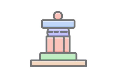 Sütun Çemberi, Çember, Piller Vektörü Muhteşem Simgeyi Doldur