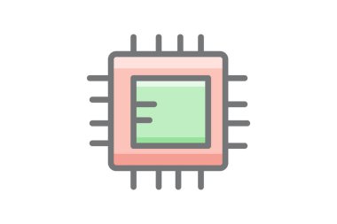 Çip, İşlemci, Aygıt Vektörü Muhteşem Doldur Simgesi