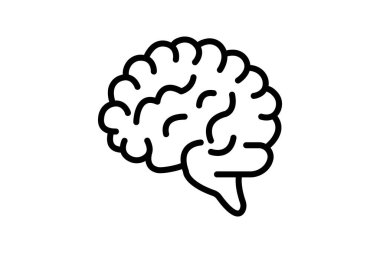 Beyin, Akıl, Zeka, Hafıza Vektör Satırı Simgesi